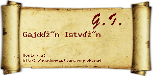 Gajdán István névjegykártya