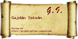 Gajdán István névjegykártya
